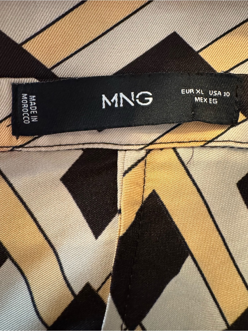 Mango Geometric Midi Shirt Dress - size 10 - Picture 8 of 11